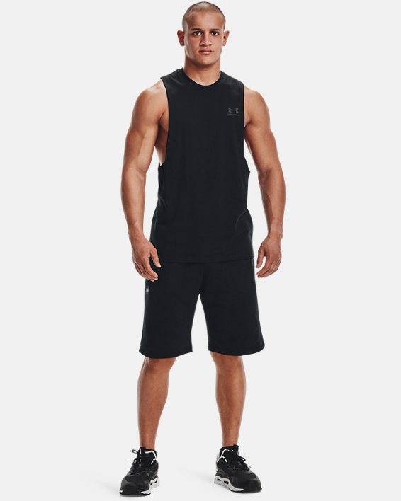 Men's UA Sportstyle Left Chest Cut-Off Tank in Black image number 2